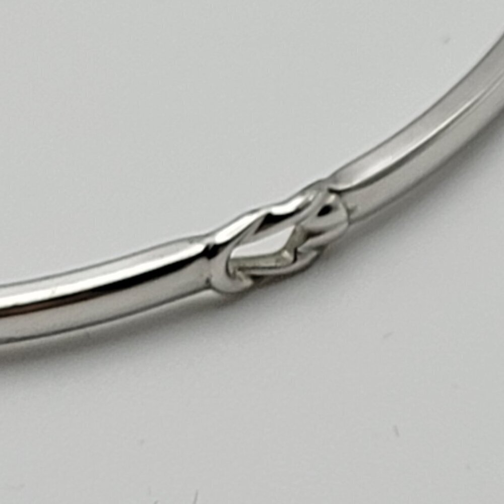 Monet Silver Tone Knot Accent Bangle Bracelet 7.75 Inch Minimalist Modernist - Picture 3 of 7